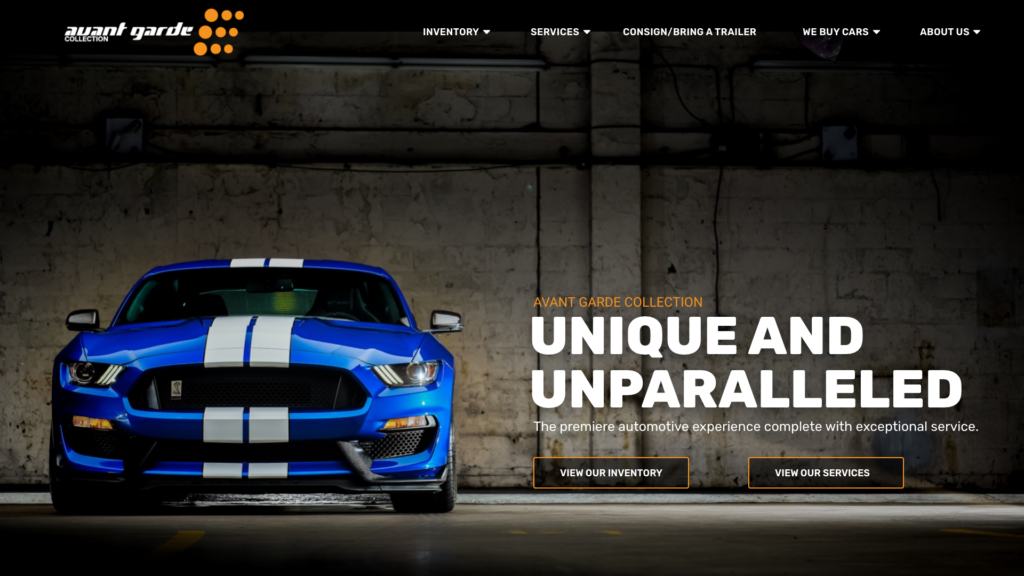 Avante-Garde Collection alternate homepage UI
