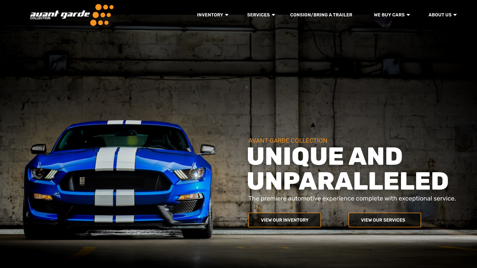 Avante-Garde Collection alternate homepage UI
