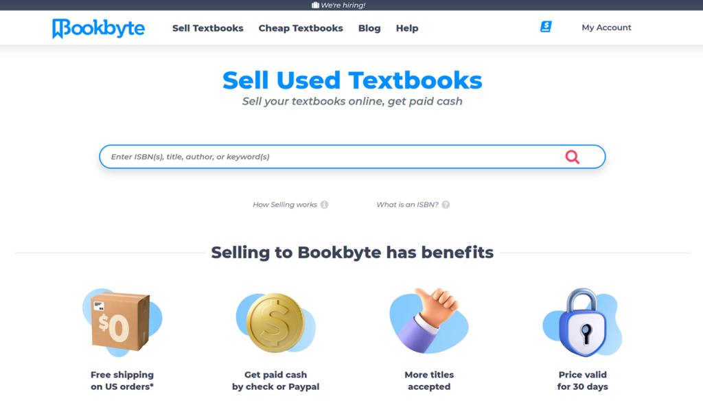 Bookbyte homepage UI