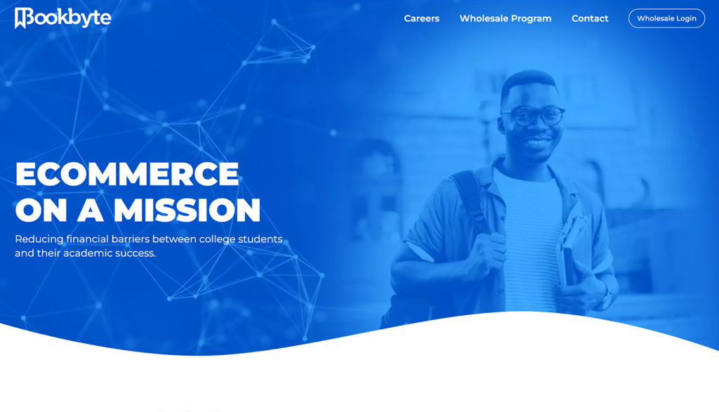 The Bookbyte home page ui